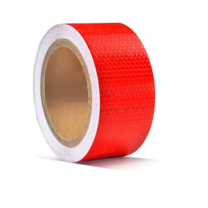 Снимка на Светлоотразителна рефлекторна самозалепваща се лента фолио с висока фотометрична мощност 5 m x 5 cm червена