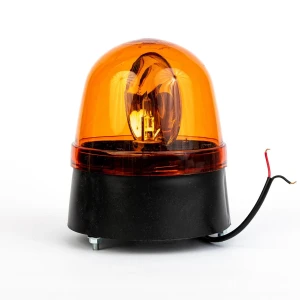 Снимка на Въртяща Сигнална Аварийна Оранжева Лампа Маяк с Крушка 24V Ø 146mm