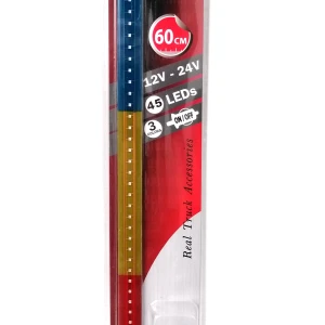 Снимка на Светещ лед бар 60 cm 45 LED 12V - 24V синьо-жълто-червено RO Romania флаг знаме Румъния