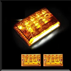 Снимка на Комплект от 2 броя LED плафони за регистрационен номер бял с оранжево/жълта позиция - 12V - за ремарке каравана бус ван трактор и др.