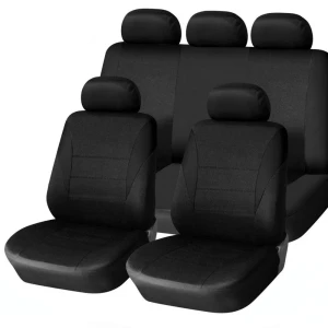 Снимка на Универсална тапицерия, пълен комплект калъфи за предни и задни цели седалки,текстил в черно