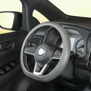 Снимка на Калъф За Волан От Еко Кожа - Универсален 37-38см - Черно-Сив