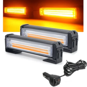 Снимка на Комплект 2 Броя С Контролер 12.5 cm Сигнална Аварийна Блиц Маяк Led Бар Лампа Пътна Помощ Платформа