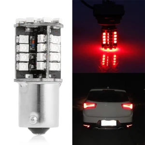 Снимка на LED Лед Крушки, Стоп, 44 SMD, Canbus, 1156 (P21W), 12V, Червена Светлина