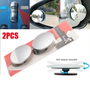 Снимка на Комплект от 2 боя 360° допълнително широкоъгълно кръгло изпъкнало странично огледало за мъртва зона и обратно виждане