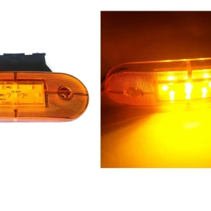 24V LED оранжев/жълт диоден маркер габарит токос със 9 светодиода за камион ремарке бус ван