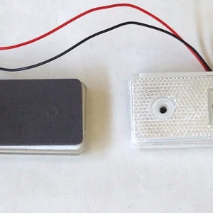 Снимка на 12V Диоден 4 LED ЛЕД Маркер габарит токос светлина за камиони бус ван ремарке каравана - 110 мм х 40 мм - бял MAR030