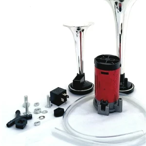 Снимка на Тромба Клаксон Сирена Двоина с компресор хром за 12V кола камион бус автомобил