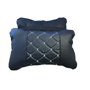 Снимка на Комплект от 2 броя универсални възглавници авто възглавничка за врат за по-добър комфорт при дълъг път с автомобил черно с сив шев