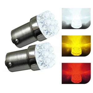 Снимка на LED Лед Крушки, Mигач, Стоп, Габарит, Халоген, 9 LED, 1156 BA15S ,12V, Бяла, Оранжева, Червена