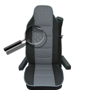 Снимка на Универсален калъф за седалка на камион - релефен - еко кожа и текстил - Volvo, DAF, Man, Scania, Mercedes, Iveco - СИВО