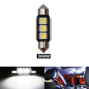 Снимка на LED Лед Диодни Крушки, 2 SMD 5050 , 36мм, 12V, Бяла Светлина