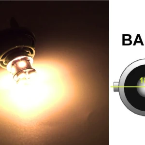 Снимка на LED Лед Крушки, 22 SMD, BA15S 1156 (P21W), Срещуположни пинове (180°), Opposite, 12V, Оранжева, Жълта Светлина