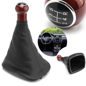 Снимка на Tопка Скоростен Лост С Маншон, Кафява, Махагон, Кожен Кожух, Фолксваген Пасат Volkswagen VW Passat B5 B5.5 98-04, 5 скорости