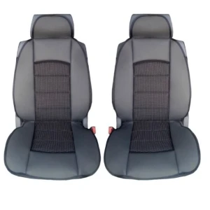 Снимка на 1 + 1 Универсални калъфи, тапицерия за предни седалки, Масажор, високо качествен текстилен материал, Черно TAP112