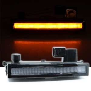 Снимка на 1бр преден габарит маркер LED светлини за сенник 24V за Скания Scania R S G 2016+ с букса оранжева светлина