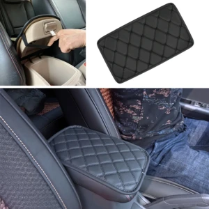 Снимка на Универсален кожен калъф подложка за подлакътник на автомобил 29 cm x 17 cm черно