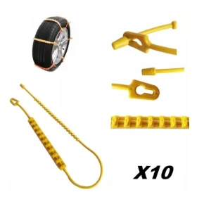 Снимка на 10 броя универсални PVC / ПВЦ вериги за сняг, лед, кал. 14 -19 цола гуми. Бърз и лесен монтаж