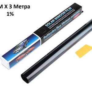 Снимка на 76 СМ X 3 Метра 1% Ултра Супер Тъмно Черно Авто Фолио за затъмняване на стъкла прозорци + нож шпатула и кутия