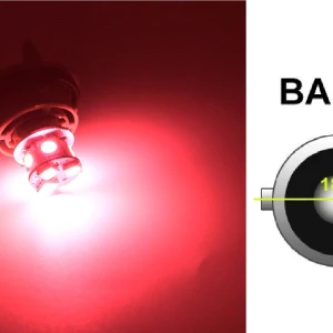 Снимка на LED Лед Крушки, 22 SMD, BA15S 1156 (P21W), Срещуположни пинове (180°), Opposite, 12V, Червена Светлина