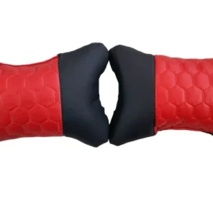 Снимка на Комплект от 2 броя универсални възглавници авто възглавничка за врат за по-добър комфорт при дълъг път с автомобил червено-черно