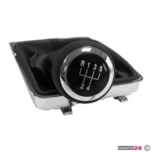 Снимка на Топка за скоростен лост с маншон съвместима с VW Passat B6 06-12 с 5 скорости - черен конец