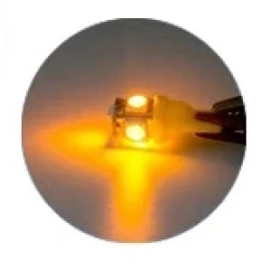 Снимка на LED Лед Диодни Крушки За Габарит, Т10 W5W, 5 SMD, 12V, Оранжева
