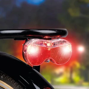 Снимка на Универсален заден стоп за велосипед с вграден рефлектор 3 светодиода на батерии DUNLOP