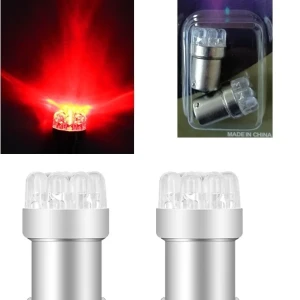 Снимка на Комплект от 2 броя LED Лед Крушки за Mигач Стоп Габарит Халоген 9 LED 1156 BA15S 12V Червена Светлина в Блистер