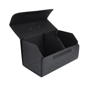 Снимка на Луксозен кожен органайзер за багажник сгъваема кутия за съхранение 55x30x30 см