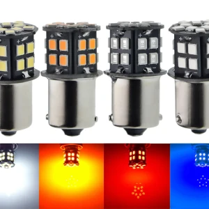 Снимка на LED Лед Крушки, 30 SMD, BA15S 1156 (P21W), BAU15S 1156 (PY21W), 12V - 24V, Бяла, Оранжева, Червена, Синя Светлина Canbus