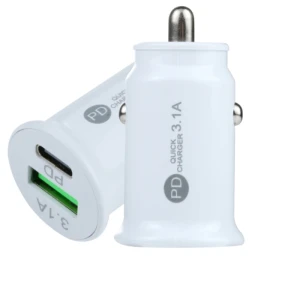 Снимка на АДАПТЕР ЗА ЗАПАЛКА PG320 БЯЛ/ЧЕРЕН USB+TYPE C