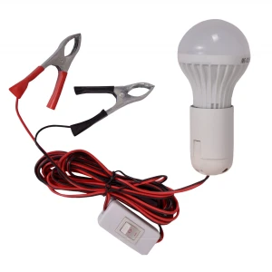 Снимка на Подвижна работна LED лампа с щипки кабел и ключ 12V 9W