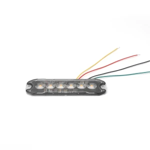 Снимка на 6 LED ЛЕД Жълта Аварийна Лампа Блиц Светлина Мигаща За Пътна Помощ Платформа и др. 10W с 8 режима 8х3 cm. 12-24V