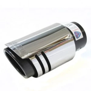 Снимка на Нов Универсален Двоен Хромиран Накрайник За Ауспух За Автомобил 57 мм Диаметър