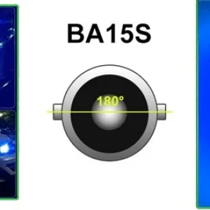 Снимка на LED Лед Крушки, 30 SMD, BA15S 1156 (P21W), Срещуположни пинове (180°), Opposite, 12V, Синя Светлина