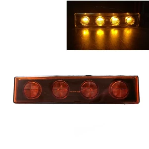 Снимка на 1бр Оранжев преден габарит LED сенник маркер за Скания Scania - 180mm x 40 mm с букса