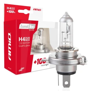 Снимка на Комплект от 2бр. халогенни крушки H4 12V 60/55W LumiTec SILVER +100% бяла светлина