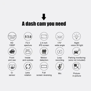 Снимка на Видеорегистратор 2464 2.4 Инча + 2 Камери