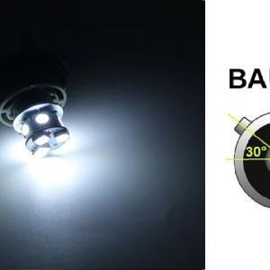 Снимка на LED Лед Крушки, 22 SMD, BA15S 1156 (P21W), Асиметрични, Разминати пинове (150°) , Offset, 12V, Бяла Светлина