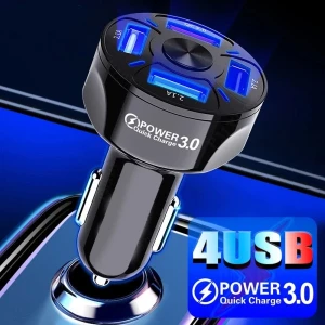 Снимка на Универсално USB зарядно с 4 порта 12V-24V Quick Charge 3