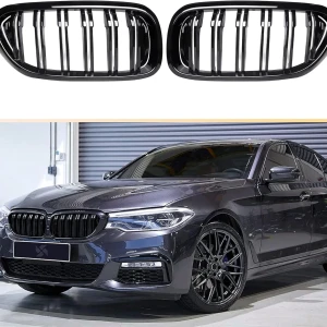 Снимка на Двойни Бъбреци Решетки За BMW 5 Series БМВ 5-та Серия G30 G31 G38 2017-2019г. 520i, 523i, 528i, 530i, 535i, 550i, 520d, 530d, 530e, 530eX, 530iX, 550iX (xDrive), 540dXЧерен Гланц Лак