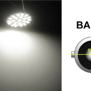 Снимка на LED Лед Крушки, 22 SMD, BA15S 1156 (P21W), Срещуположни пинове (180°), Opposite, 12V, Бяла Светлина