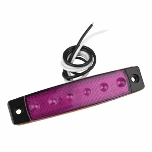 Снимка на Светодиоден Маркер, габарит, токос, рибки, рибка, светлина със 6 LED ЛЕД за камион, бус, ван, ремарке, каравана, платформа, 24V лилав