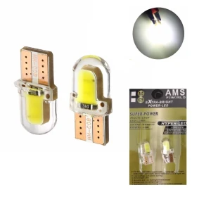 Снимка на Комплект от 2 броя LED Лед Диодни Крушки За Габарит Силикон COB Т10 W5W 300lm 12V Бели в блистер