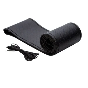 Снимка на Перфориран кожен калъф за волан тип заший си сам, Размер М, С Игла И Конец