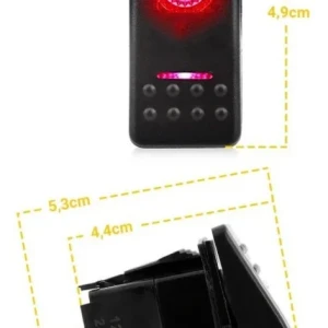 Снимка на Копче, Бутон, За Вграждане, за Габарити, Маркери, Рогчета, LED Лед Бар, Халоген, Светлини, 12V - 24V, Надпис SIDE MARKER LIGHT , Червена Светлина